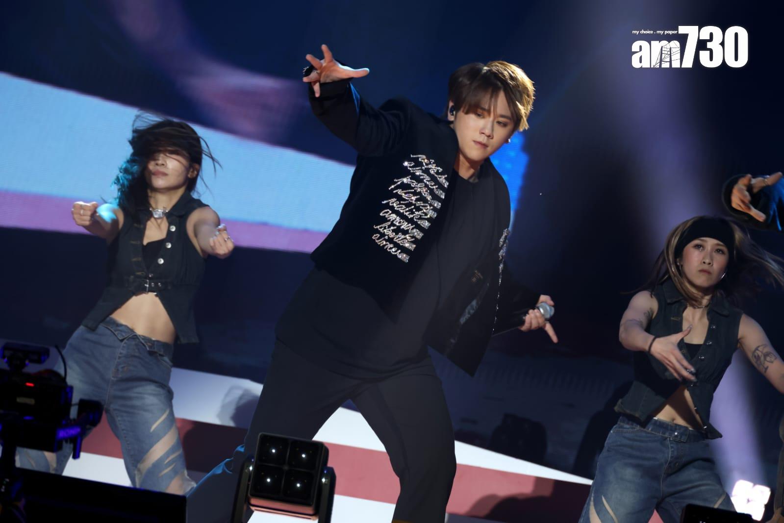 姜濤現身亞博的《香港麥當勞50週年 i'm lovin' it音樂會》,唱《濤》時不忘自嘲。(林俊源攝)