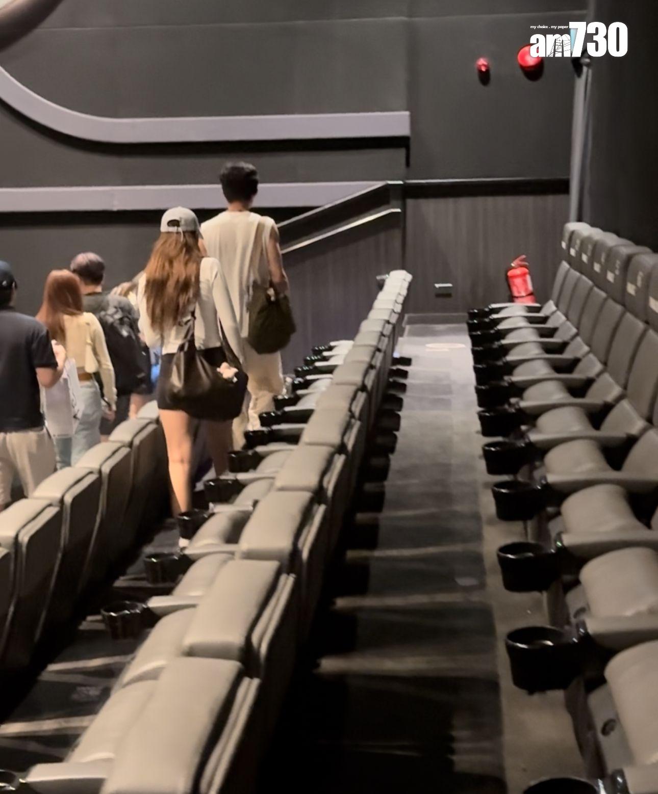 鍾柔美與男伴散場時保持距離。 (娛樂組攝)