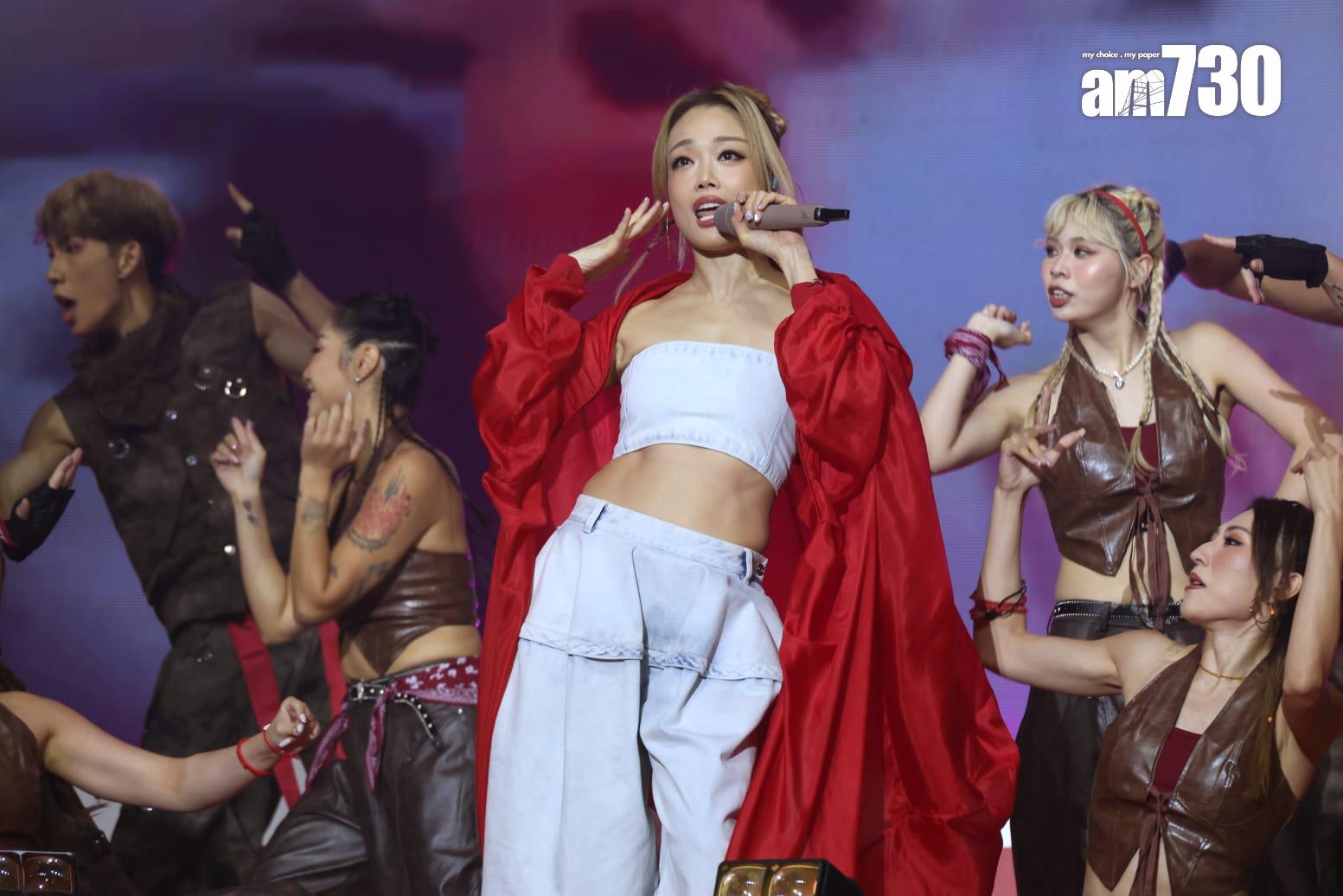 容祖兒唱《全新暑假》炒熱全場氣氛。(林俊源攝)