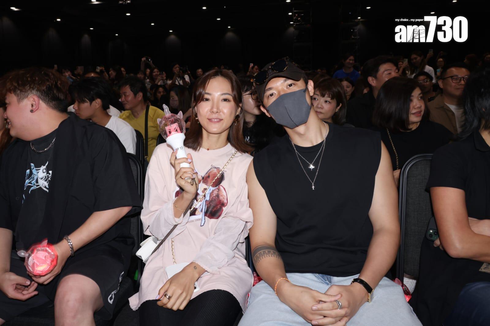 Jeremy開solo con,Stanley和女友Alina一齊捧場。(林俊源攝)