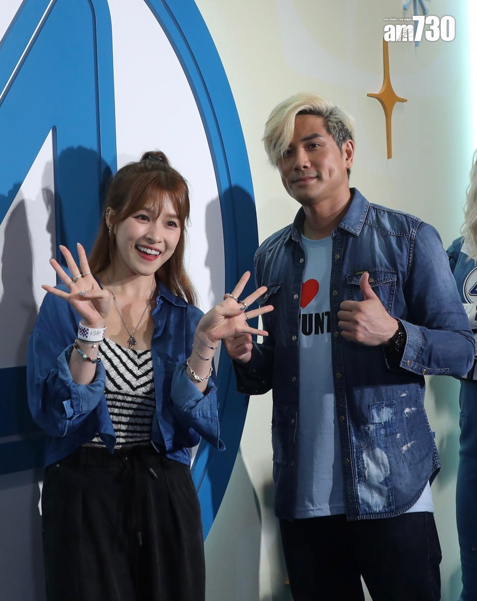 伍允龍與Renee大方讓傳媒拍照,心情大好。(娛樂組攝)