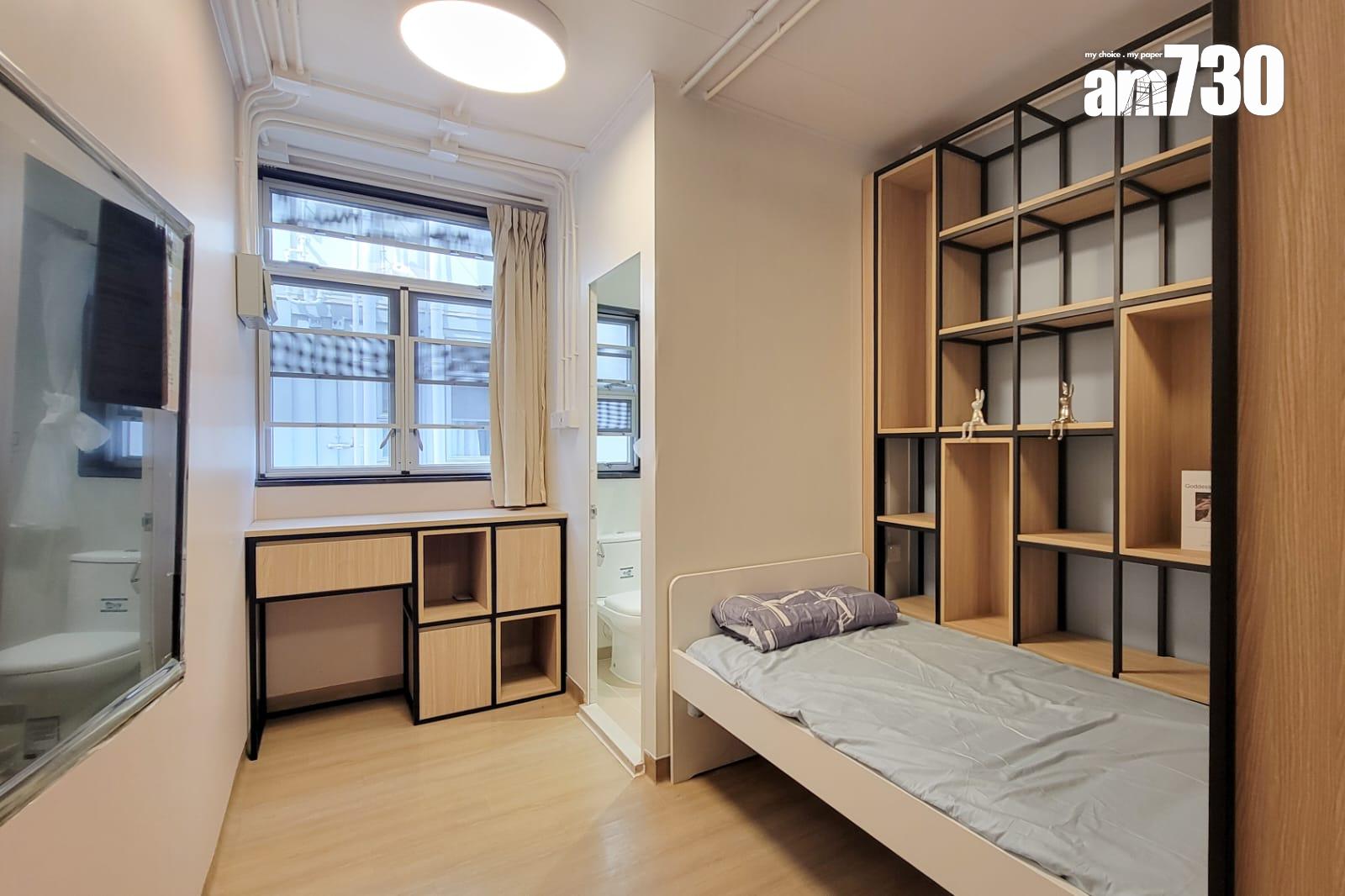 營運方開放予傳媒參觀,最少有3個戶型,包括單人房、雙人房及三人房。(周令知攝)