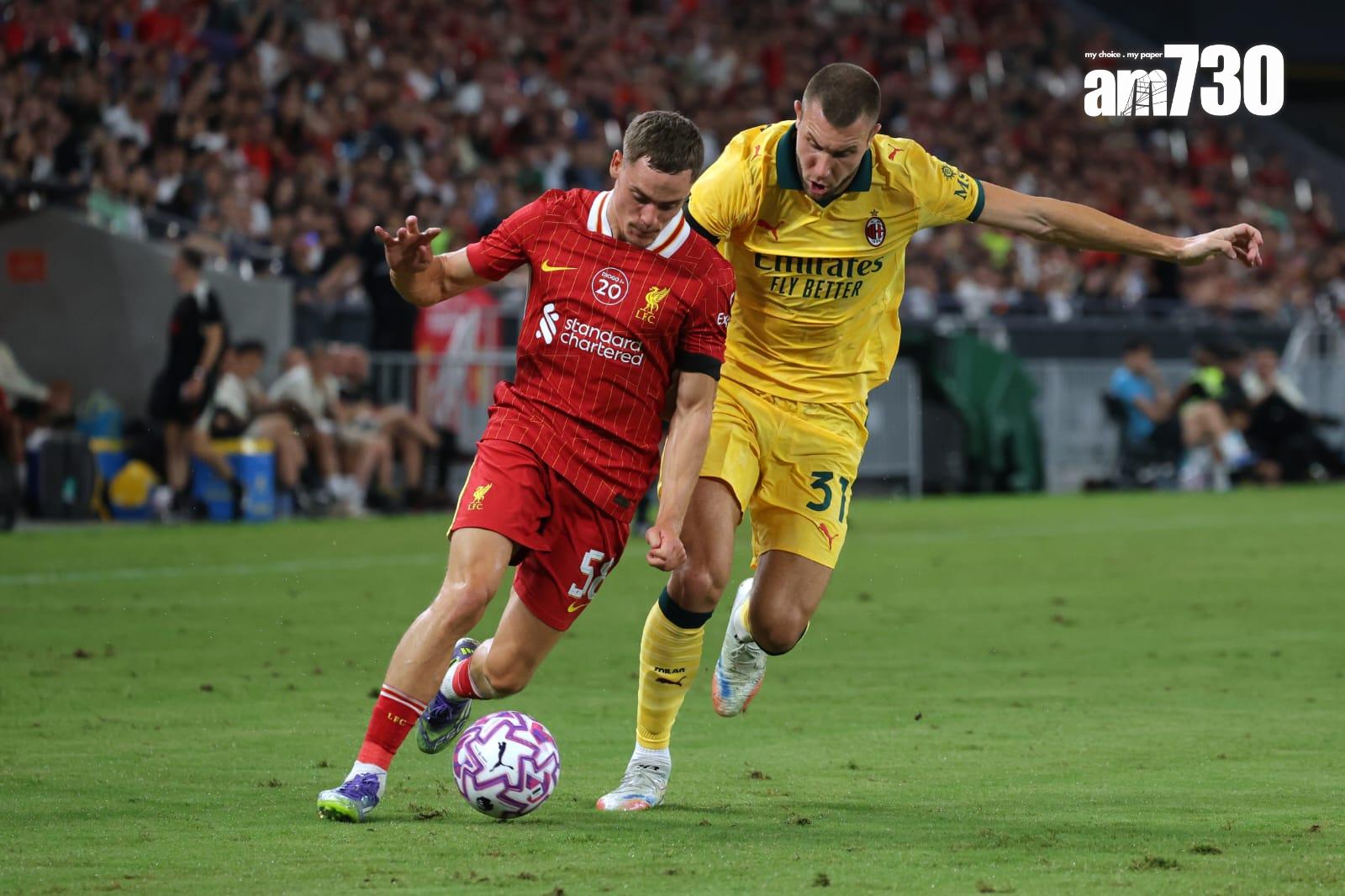 利物浦華迪斯引球推進。(林俊源攝)