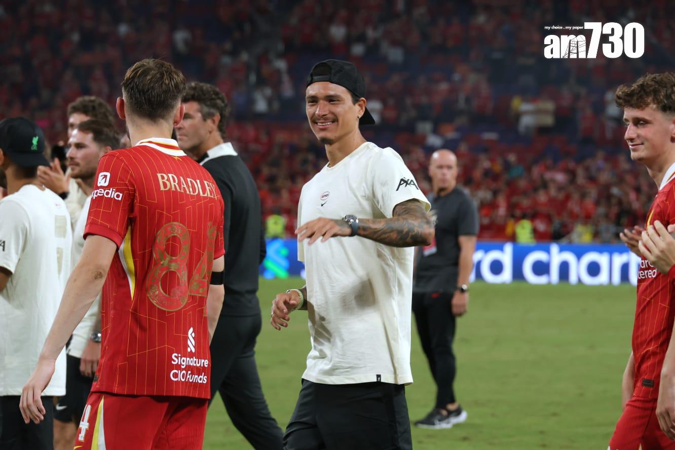 利物浦的紐尼斯未有上陣。(林俊源攝)