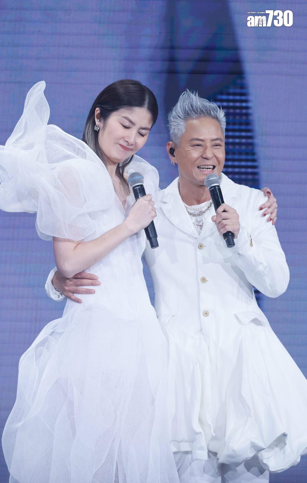 Kelly昨晚(27日)於紅館舉行《陳慧琳Season 2 萬人結界演唱會》尾場,亦是蔡一傑接受腦部手術切除腫瘤後首次再踏舞台。(蘇文傑攝)