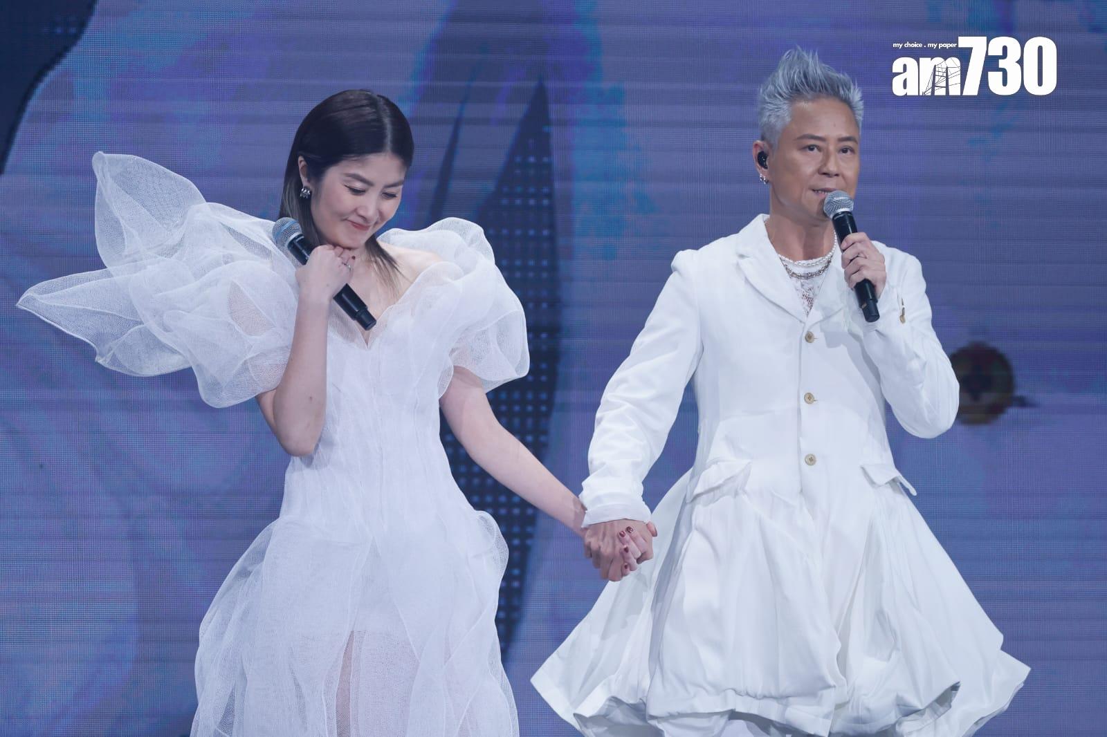 Kelly昨晚(27日)於紅館舉行《陳慧琳Season 2 萬人結界演唱會》尾場,亦是蔡一傑接受腦部手術切除腫瘤後首次再踏舞台。(蘇文傑攝)