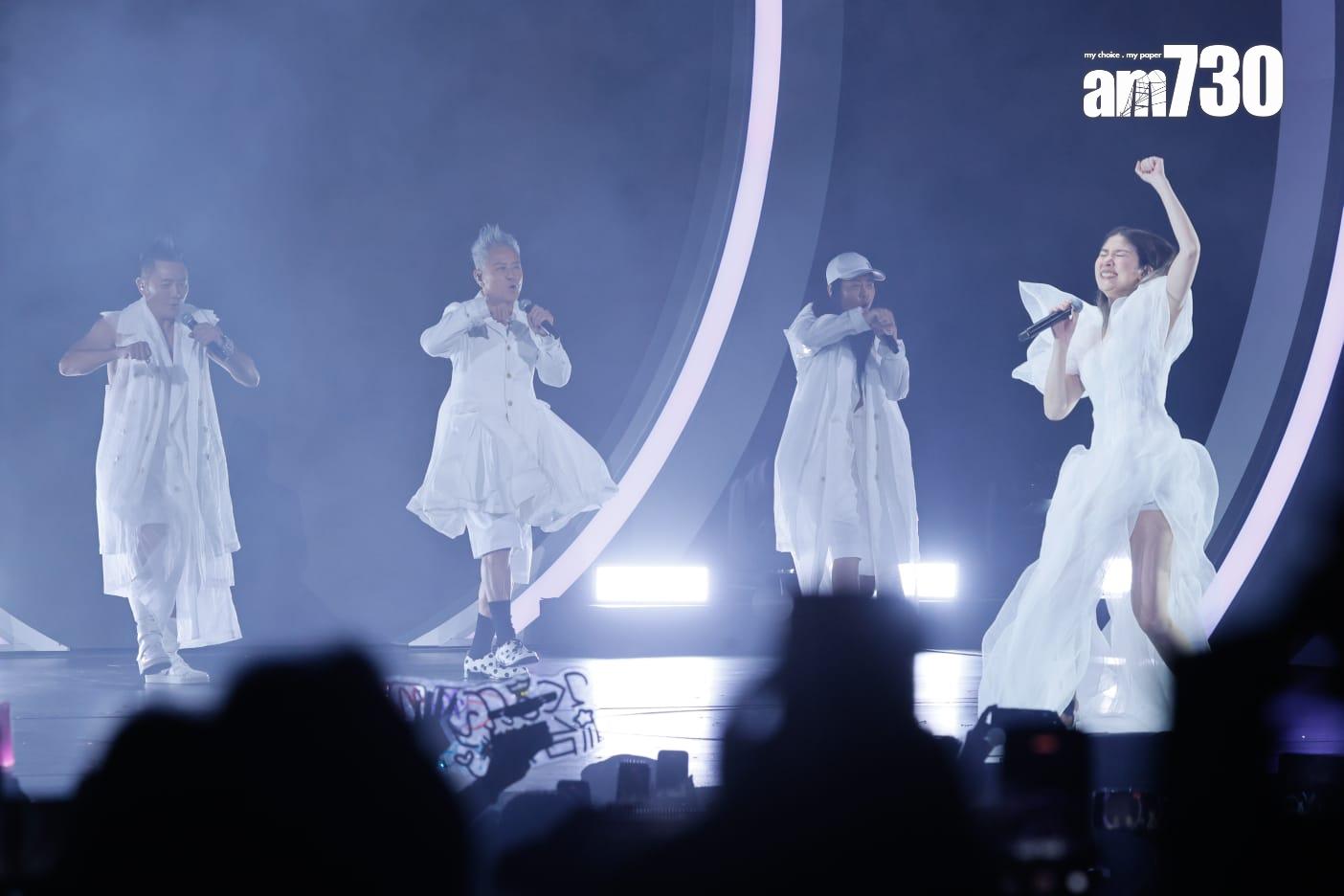 Kelly昨晚(27日)於紅館舉行《陳慧琳Season 2 萬人結界演唱會》尾場,請來草蜢擔任嘉賓,炸爆舞台。(蘇文傑攝)