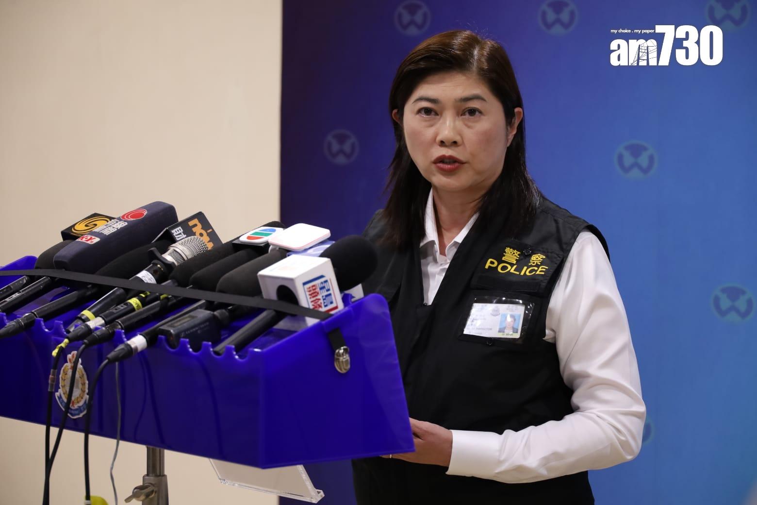 警方荃灣警區助理指揮官(刑事)警司盧自力及警察臨床心理學家馮浩堅現向傳媒簡報案情。(鍾式明攝)