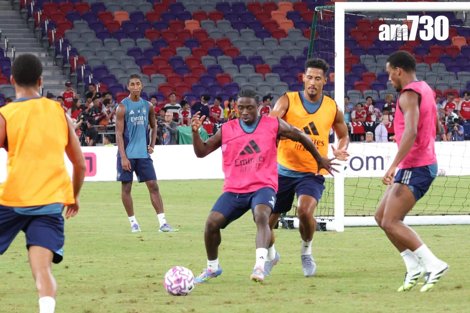 阿仙奴在啟德公開操練。(吳康琦攝)