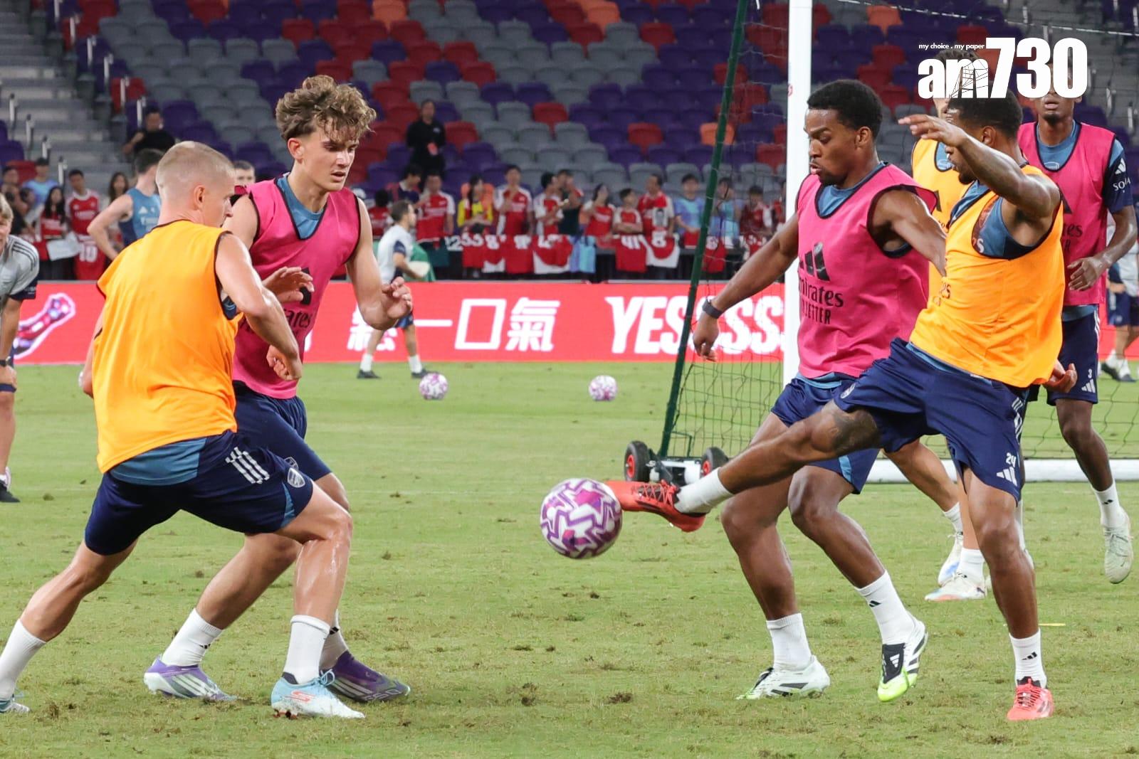 阿仙奴在啟德公開操練。(吳康琦攝)