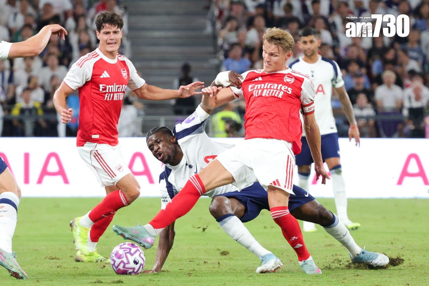 熱刺友賽1:0擊敗阿仙奴。(吳康琦攝)