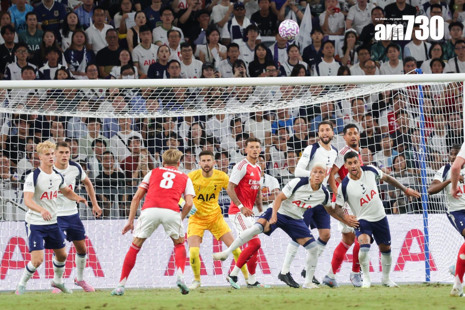 熱刺友賽1:0擊敗阿仙奴。(吳康琦攝)