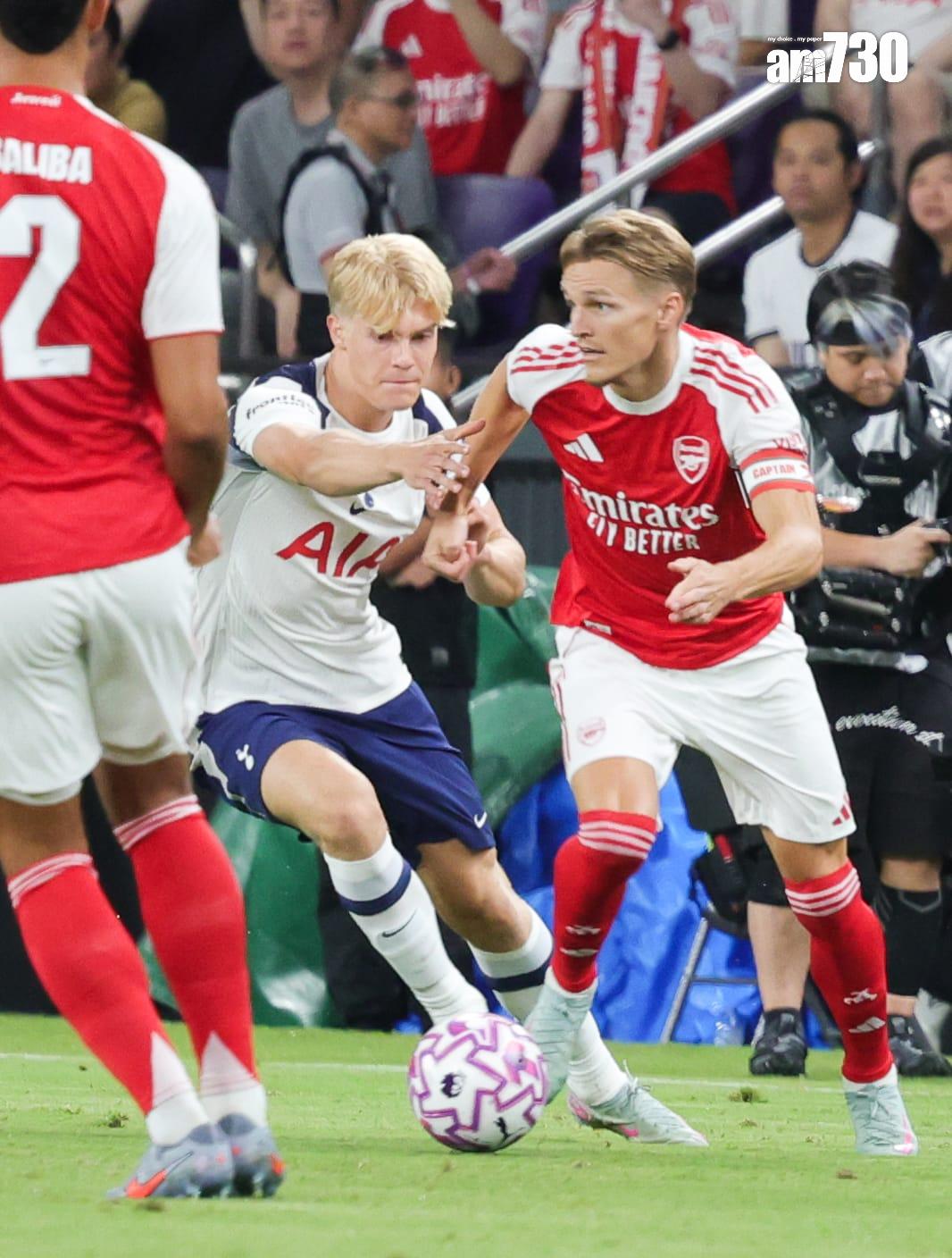 熱刺友賽1:0擊敗阿仙奴。(吳康琦攝)