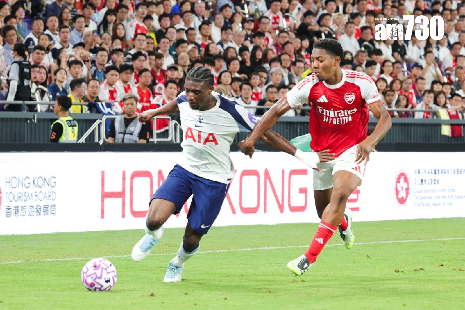 熱刺友賽1:0擊敗阿仙奴。(吳康琦攝)