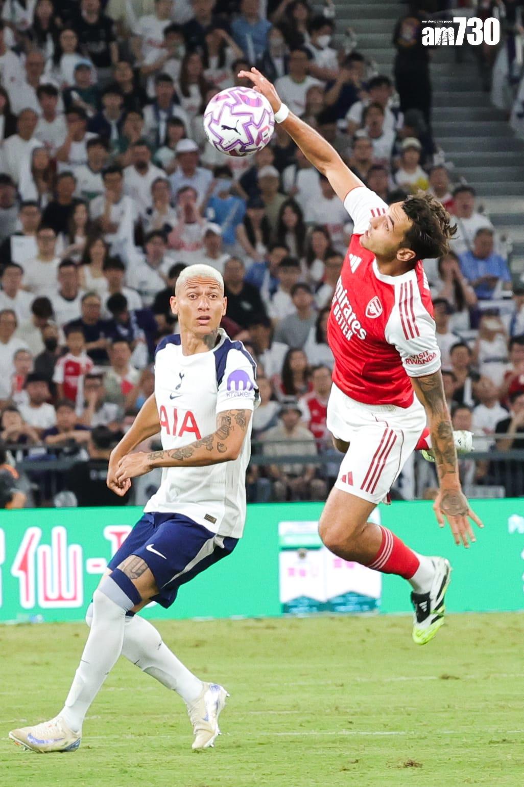 熱刺友賽1:0擊敗阿仙奴。(吳康琦攝)