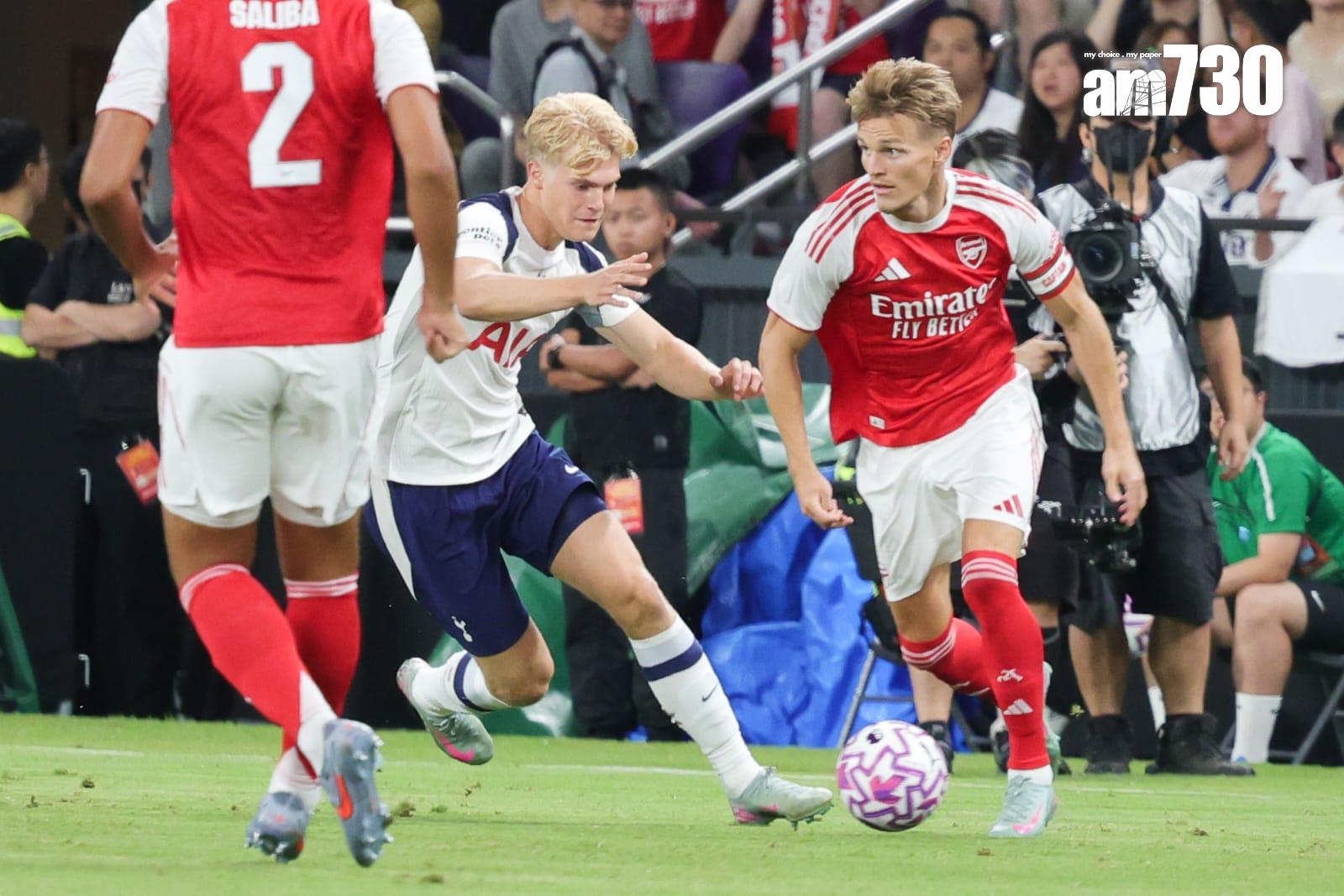 熱刺友賽1:0擊敗阿仙奴。(吳康琦攝)