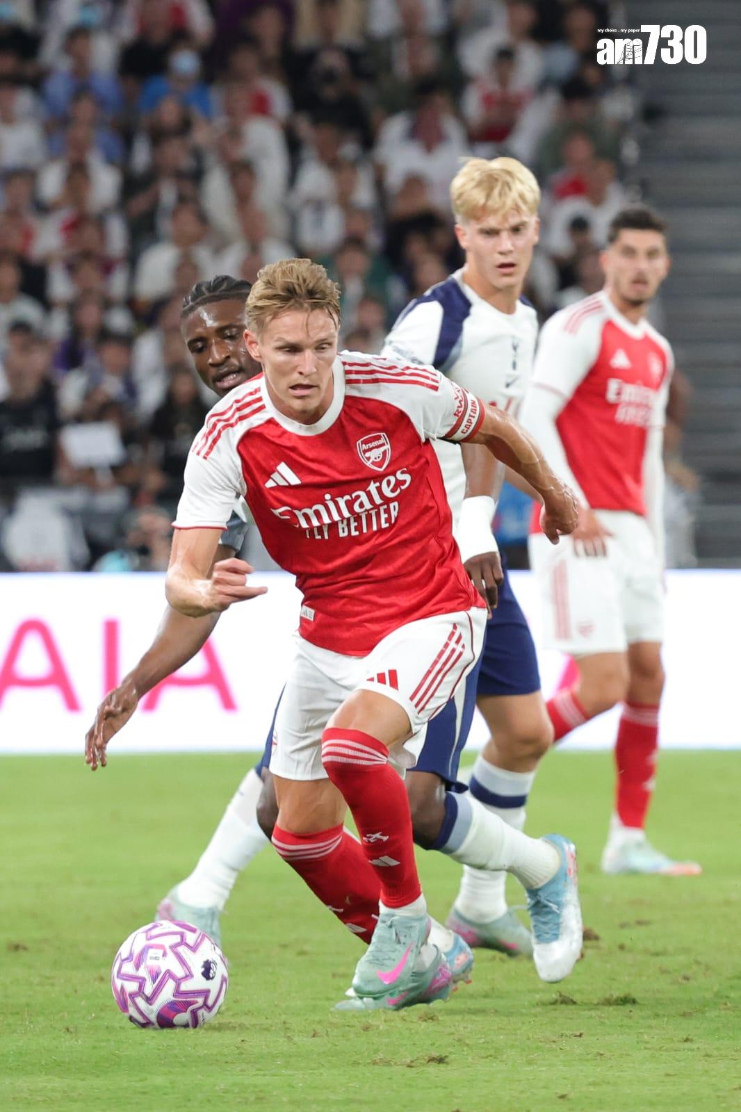 熱刺友賽1:0擊敗阿仙奴。(吳康琦攝)