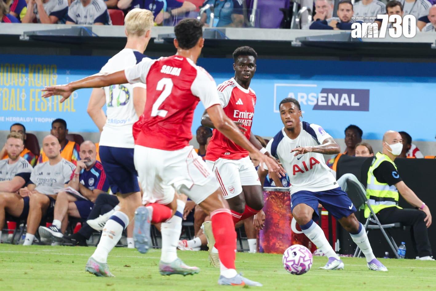 熱刺友賽1:0擊敗阿仙奴。(吳康琦攝)