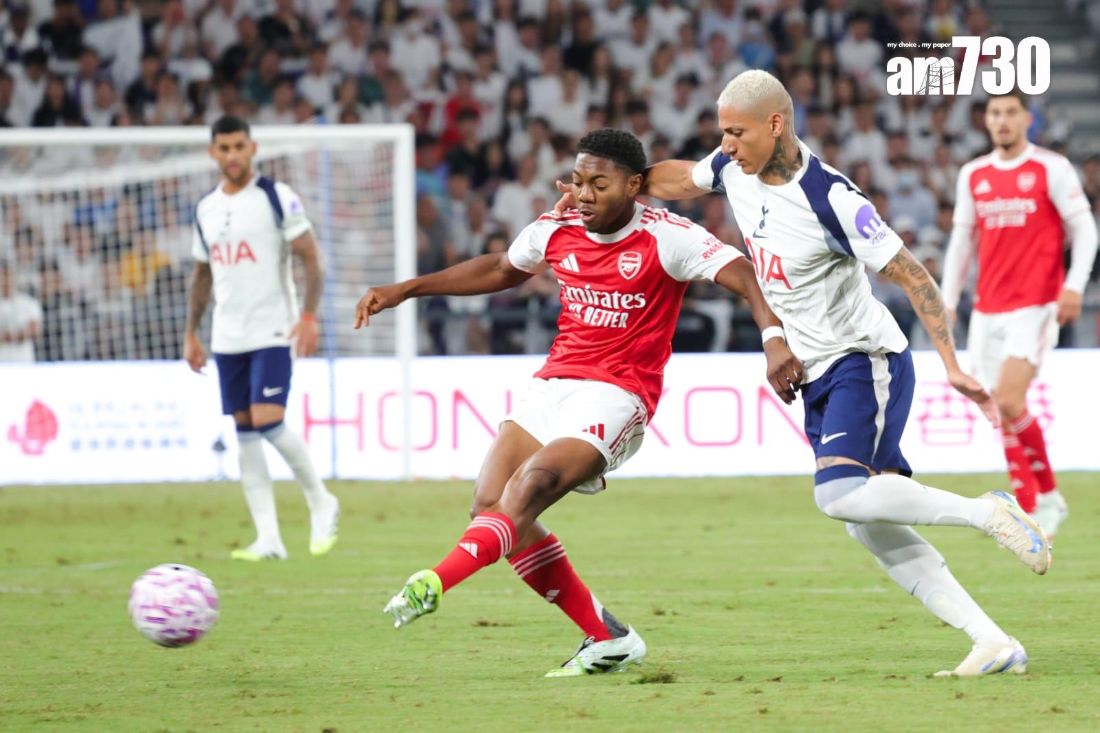 熱刺友賽1:0擊敗阿仙奴。(吳康琦攝)