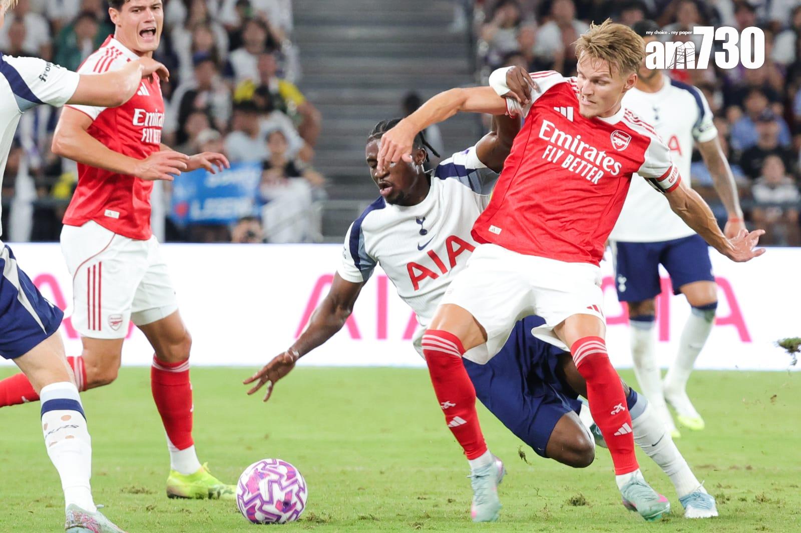 熱刺友賽1:0擊敗阿仙奴。(吳康琦攝)