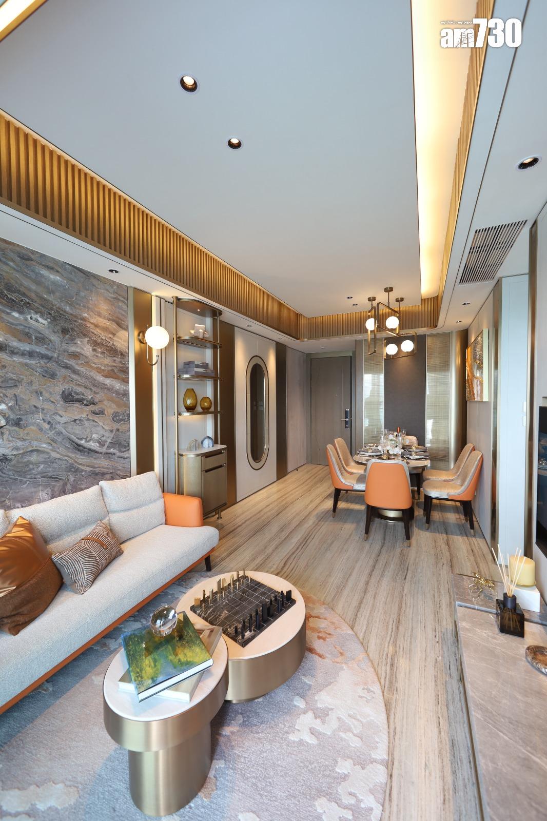 維港•灣畔示範單位|無改動三房套戶 主人房弧形落地玻璃窗盡享維港景致 (多圖有片)|啟德新盤