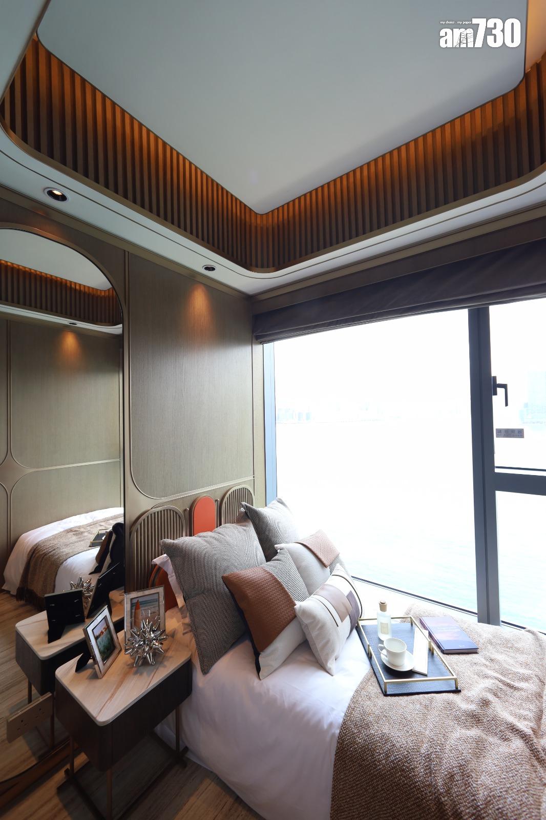 維港•灣畔示範單位|無改動三房套戶 主人房弧形落地玻璃窗盡享維港景致 (多圖有片)|啟德新盤