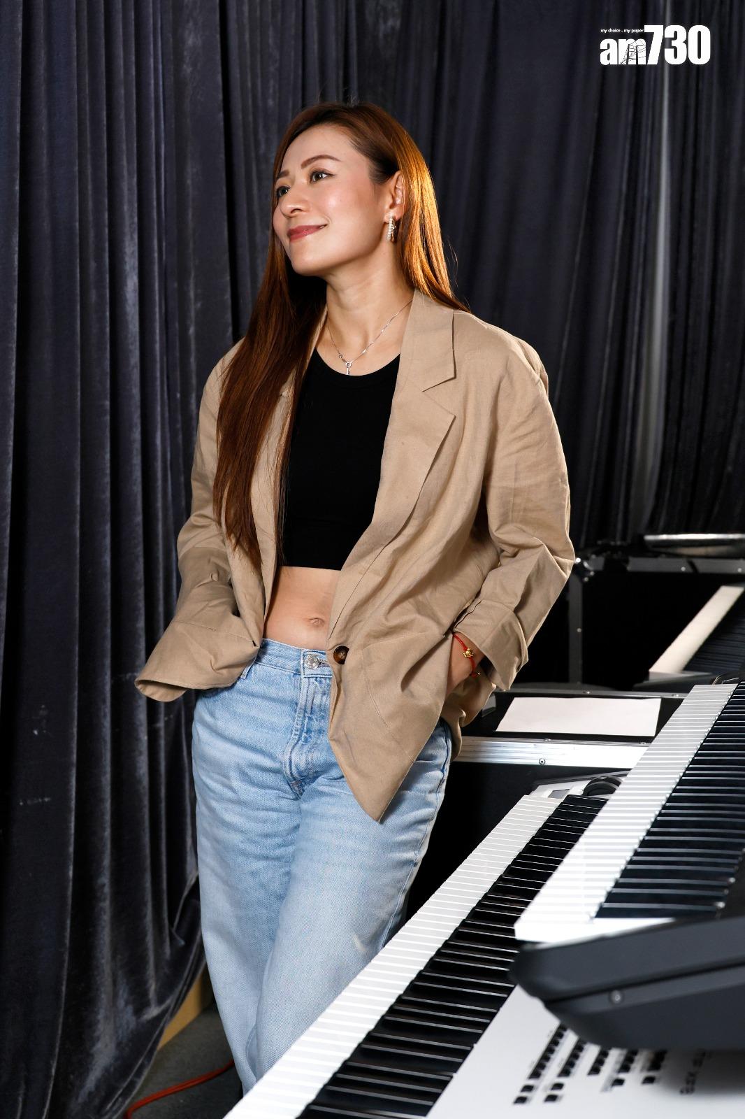 江若琳(Elanne)最近《am730》接受專訪宣傳即將於八月舉行的「江若琳 THE WITNESS 心的見證演唱會2025 」。(林俊源攝)