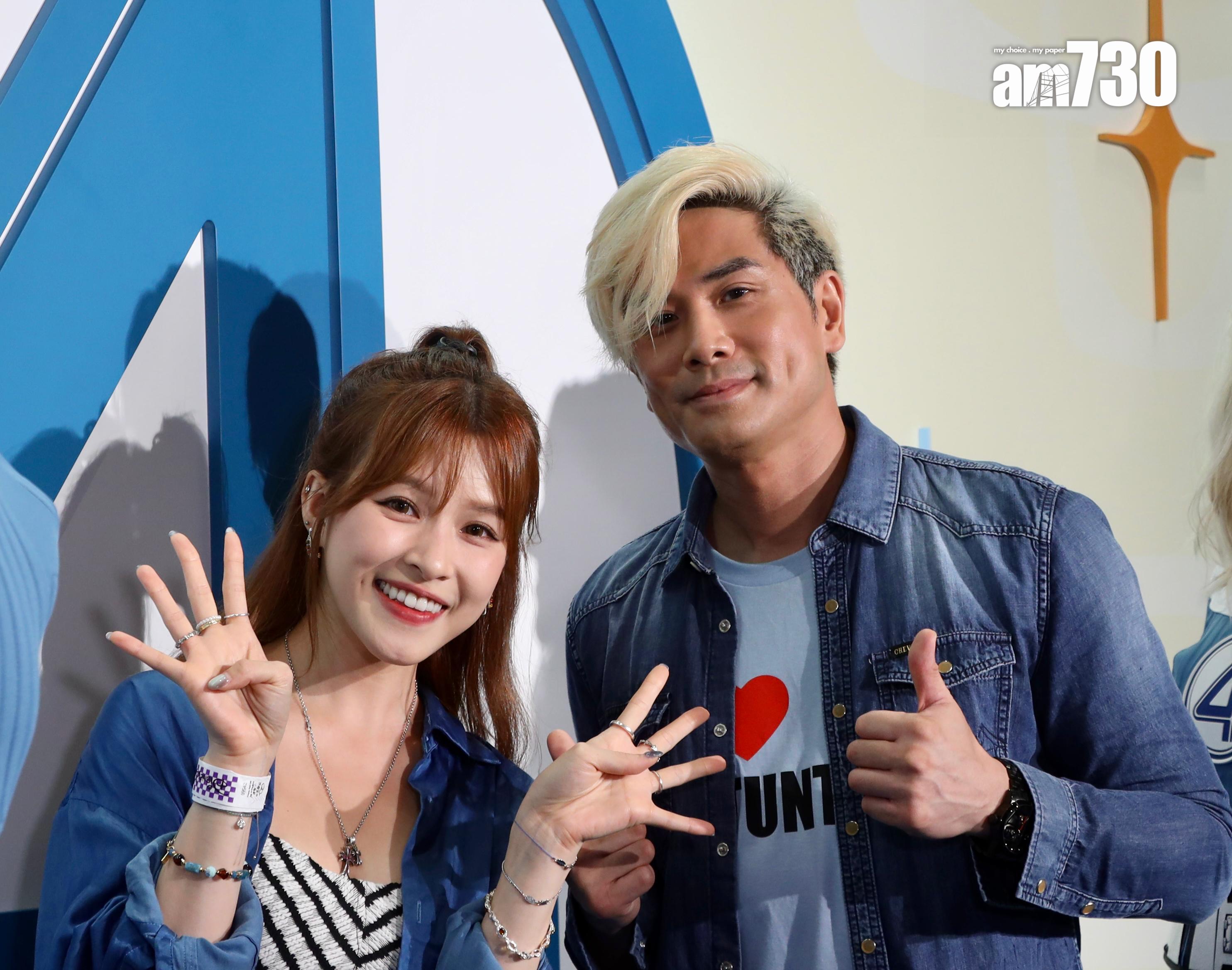 伍允龍與Renee大方讓傳媒拍照,心情大好。(娛樂組攝)