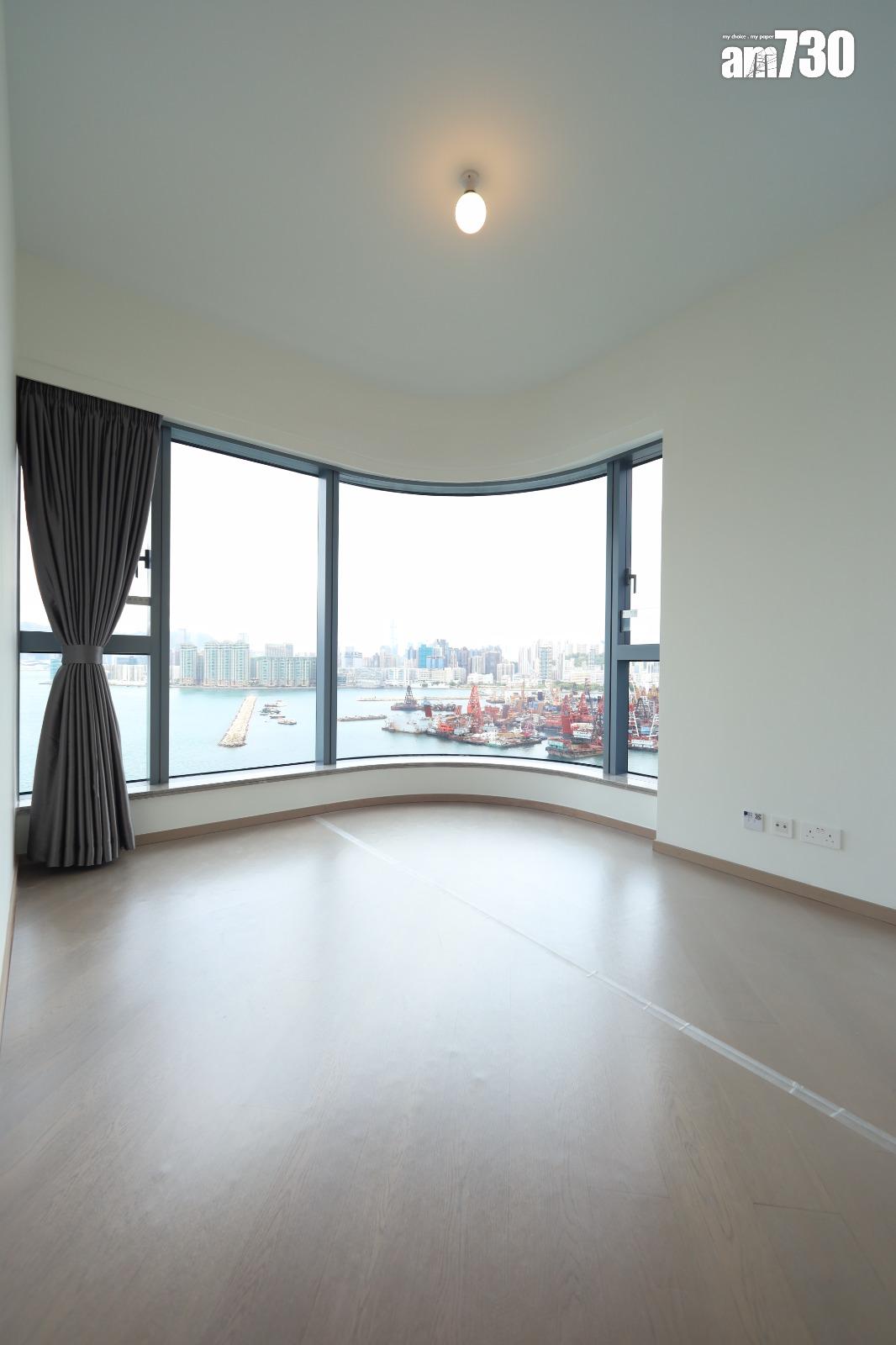 維港•灣畔示範單位|無改動三房套戶 主人房弧形落地玻璃窗盡享維港景致 (多圖有片)|啟德新盤