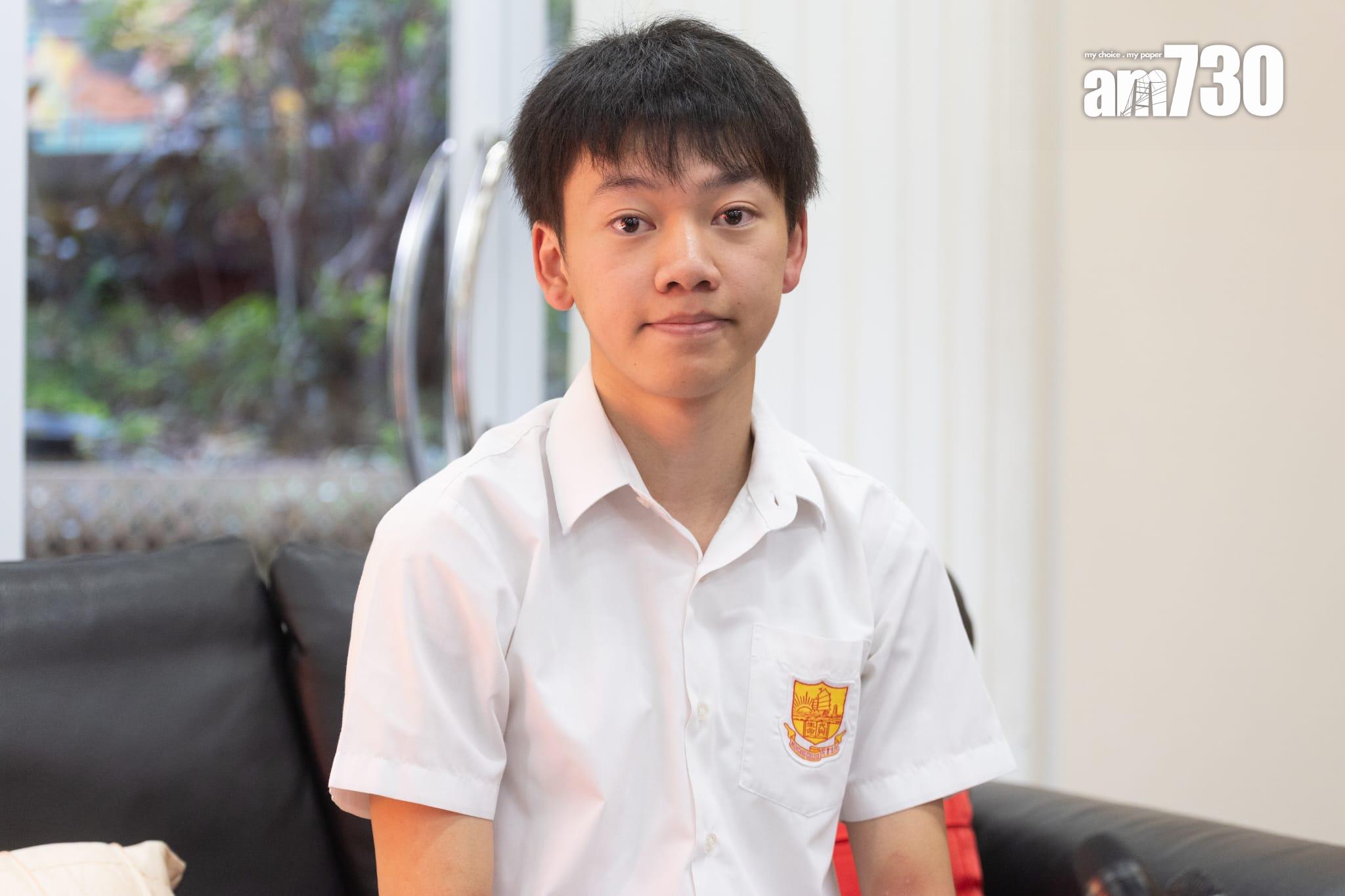 DSE放榜2025|民生書院同學李政成為狀元,他希望修讀城市大學的獸醫學學士課程。(蘇文傑攝)