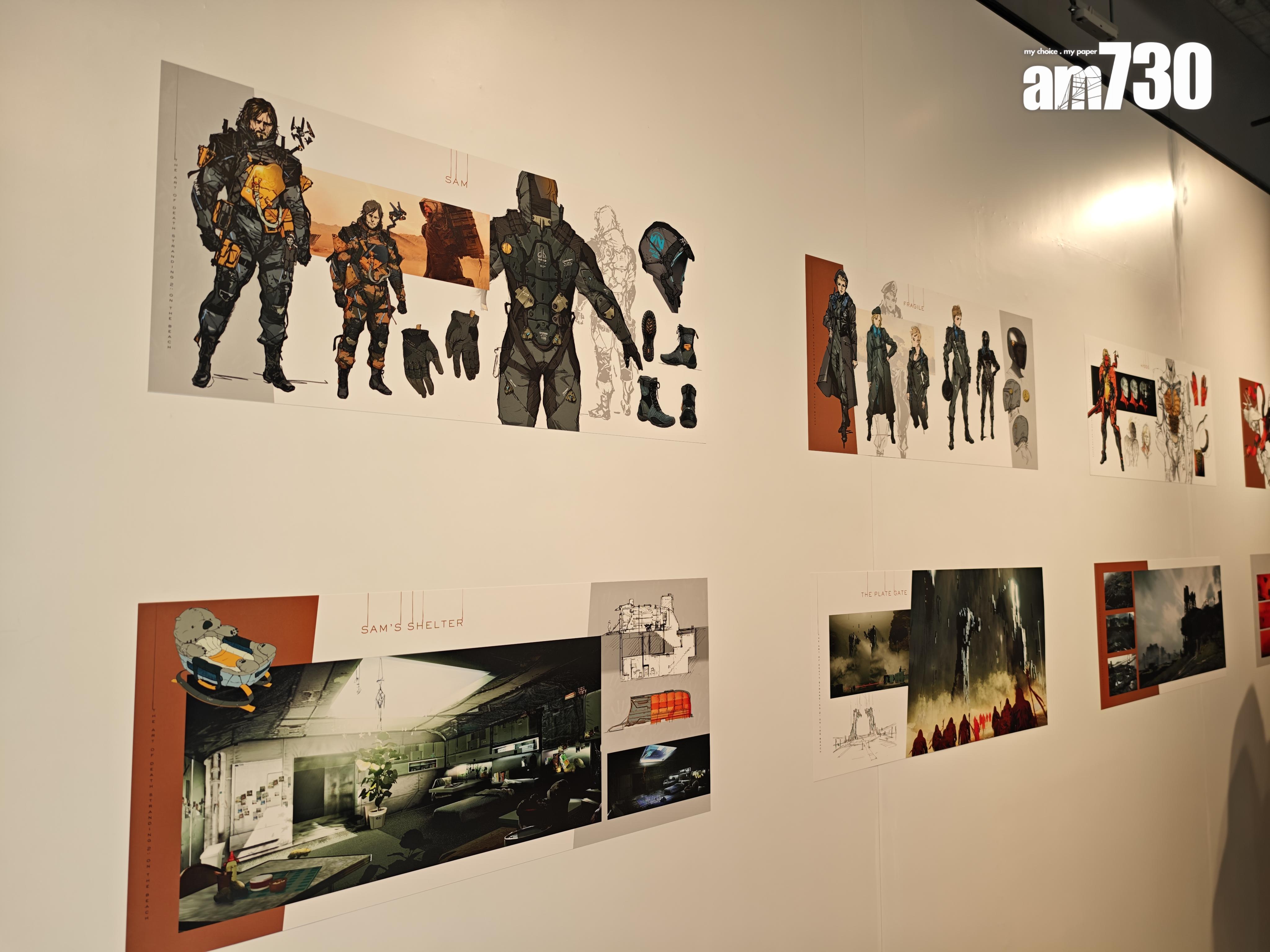 店中展出遊戲設計圖及原畫。