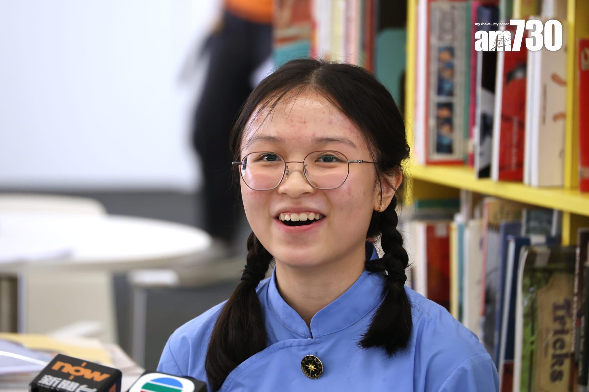 香港真光中學狀元馮乙翹。(林俊源攝)