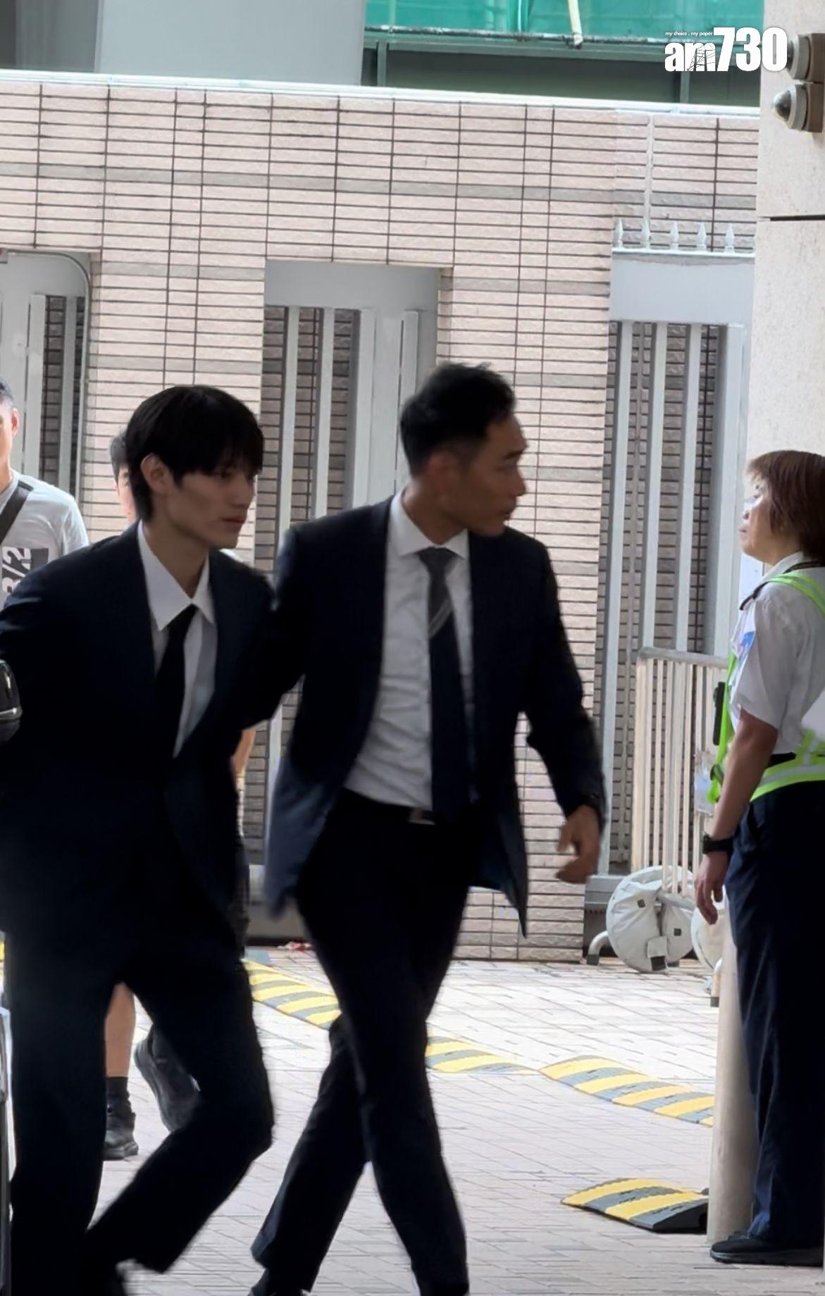 上村謙信激瘦現身西九法院。(娛樂組攝)