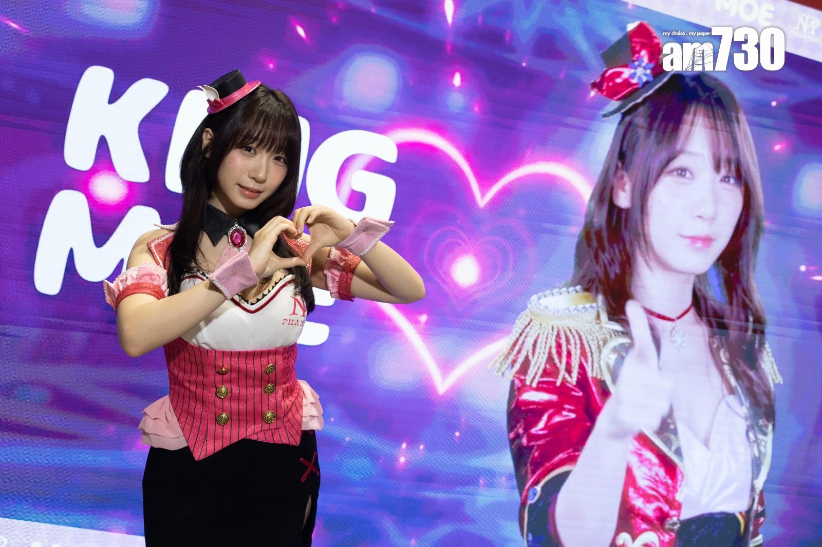 日本人氣Cosplayer伊織萌突襲會展。 (蘇文傑攝)