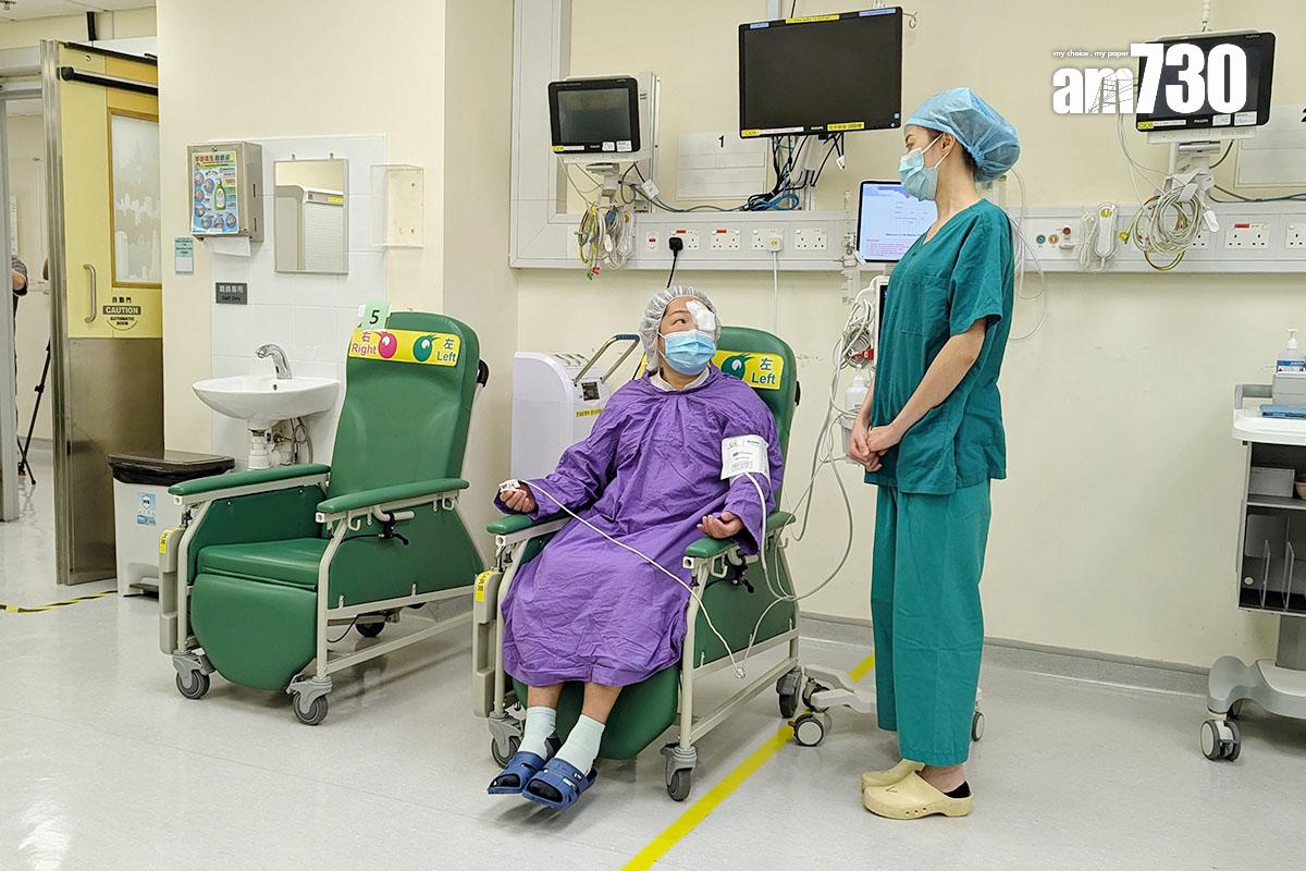 醫護人員會在病人術後15分鐘監測他們的生命體徵,如數據穩定和沒有不適就可出院。(羅庸軒攝)