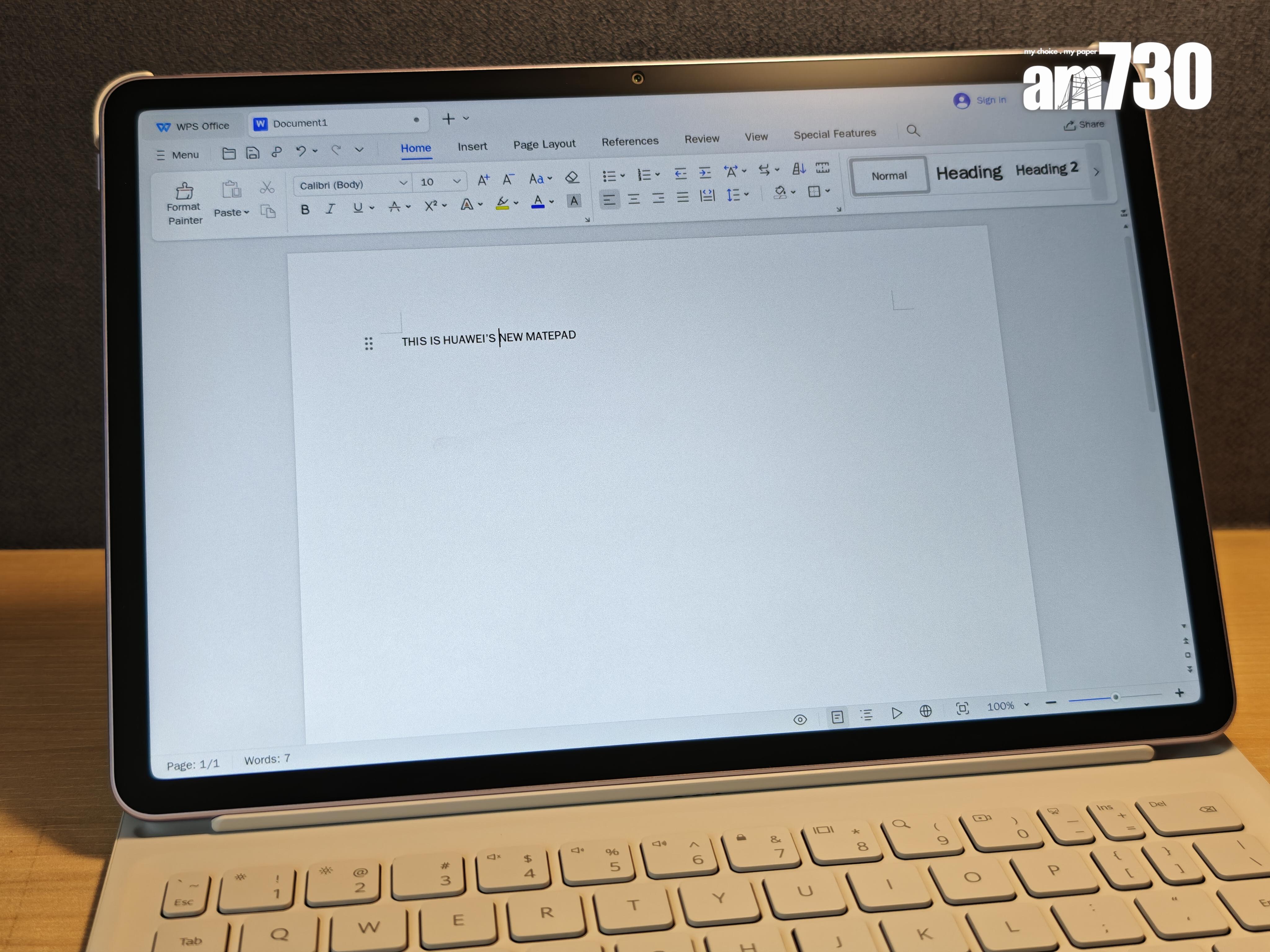HUAWEI MatePad 11.5 2025的WPS更貼近MS Word用法。