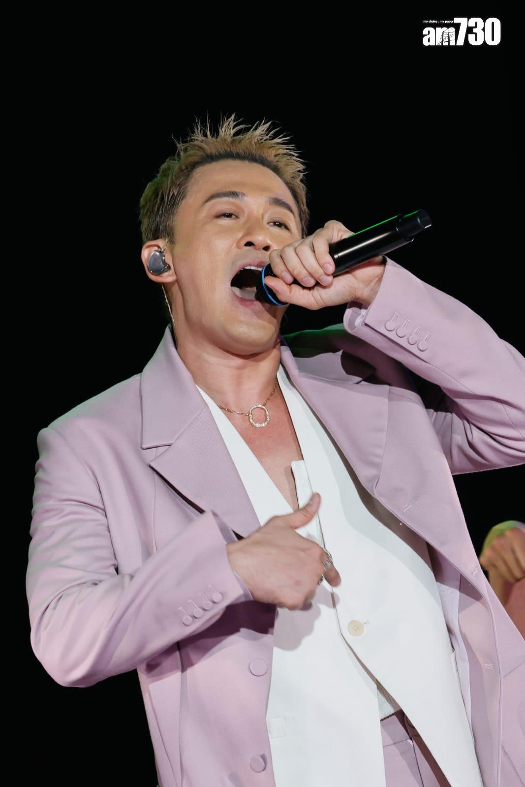 林峯一晚唱了兩次《Chok》。 (蘇文傑攝)