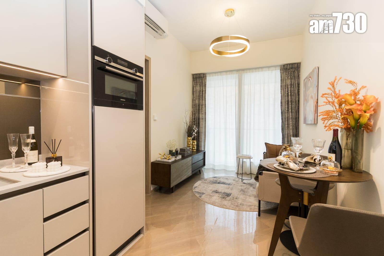 凱柏峰示範單位|340呎一房連傢俬 套廁設計 外望內園景(多圖有片)|將軍澳新盤