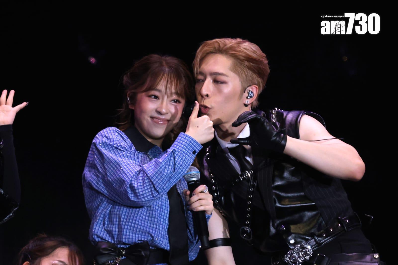 Edan的妹妹小如豬以Maje Parie藍色格仔裙上陣。