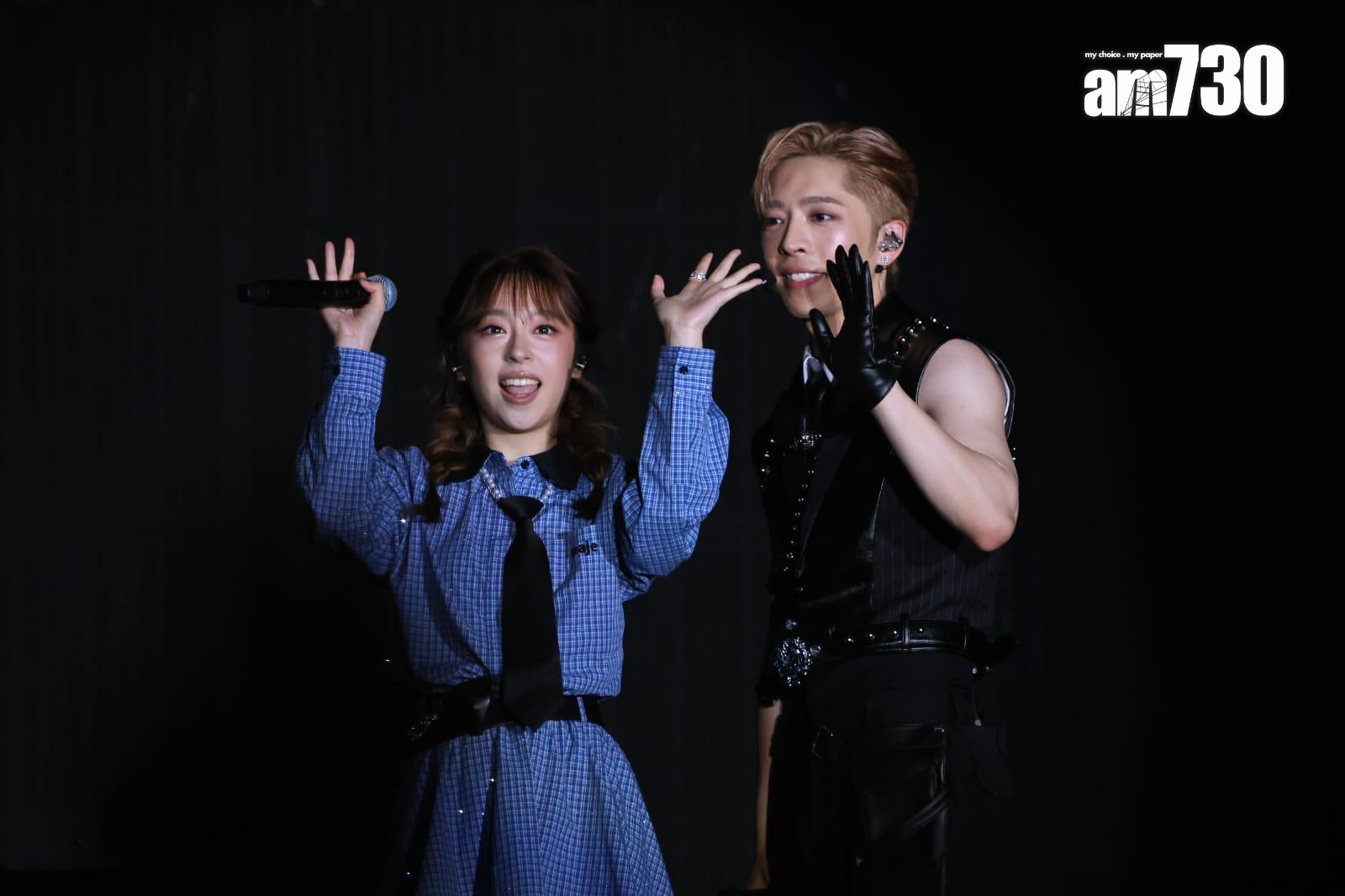 Edan的妹妹小如豬以Maje Parie藍色格仔裙上陣。