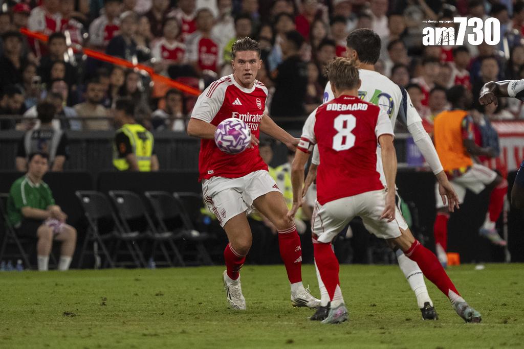 阿仙奴的瑞典前鋒基奧基利斯(Viktor Gyokeres)在啟德主場館對熱刺後備上陣。(資料圖片)