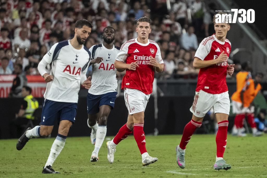 阿仙奴的瑞典前鋒基奧基利斯(Viktor Gyokeres)在啟德主場館對熱刺後備上陣。(資料圖片)