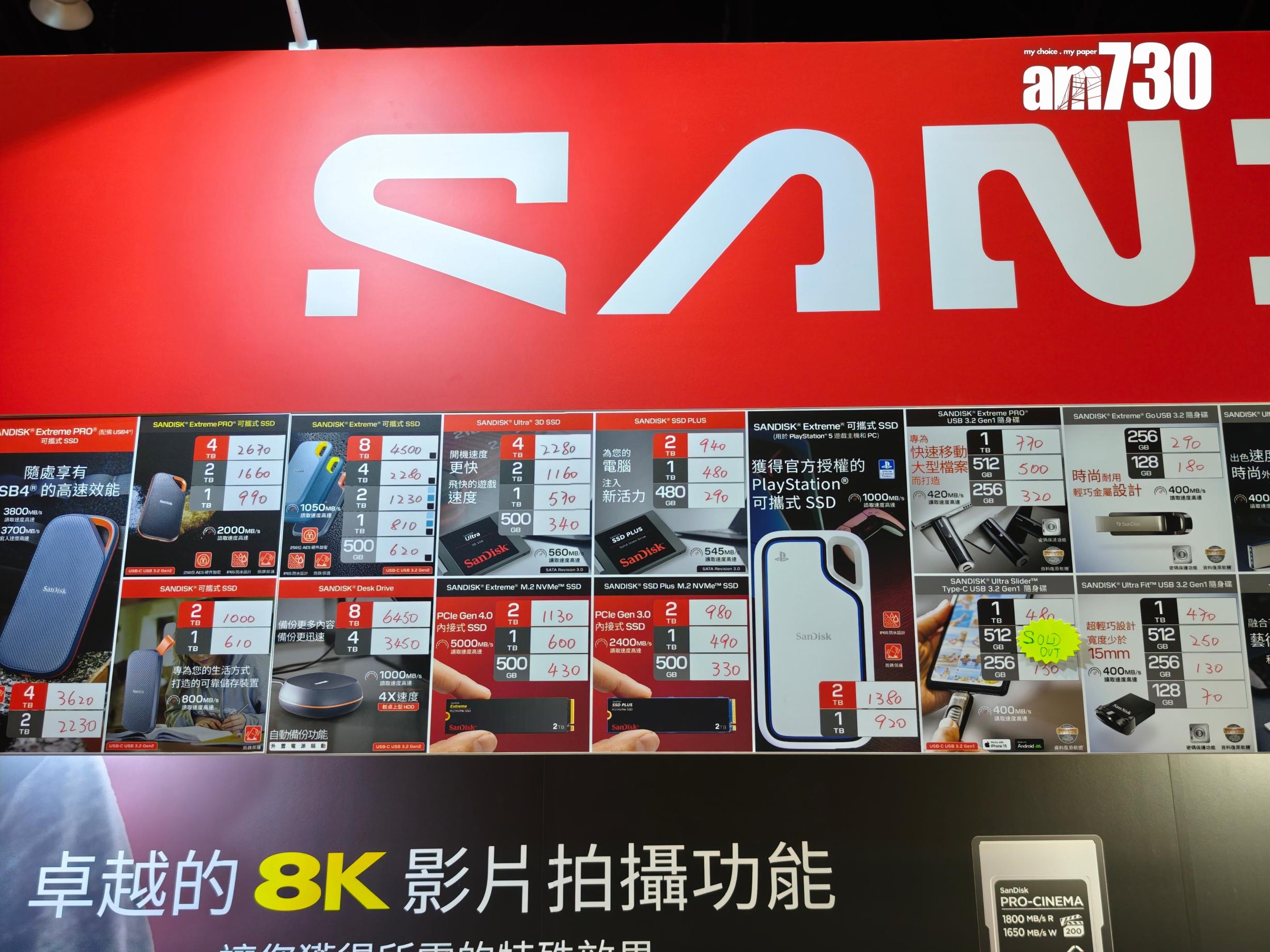 電腦節2025|Sandisk部分產品優惠。