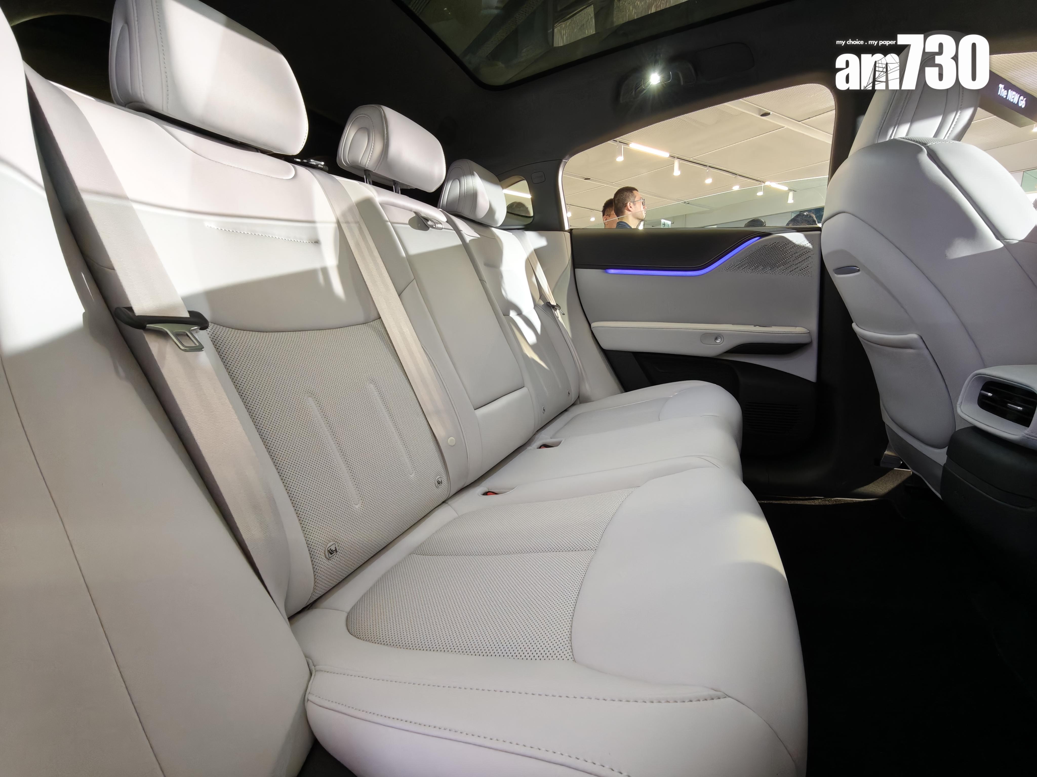電動車|XPENG G6後座空間寬敞。