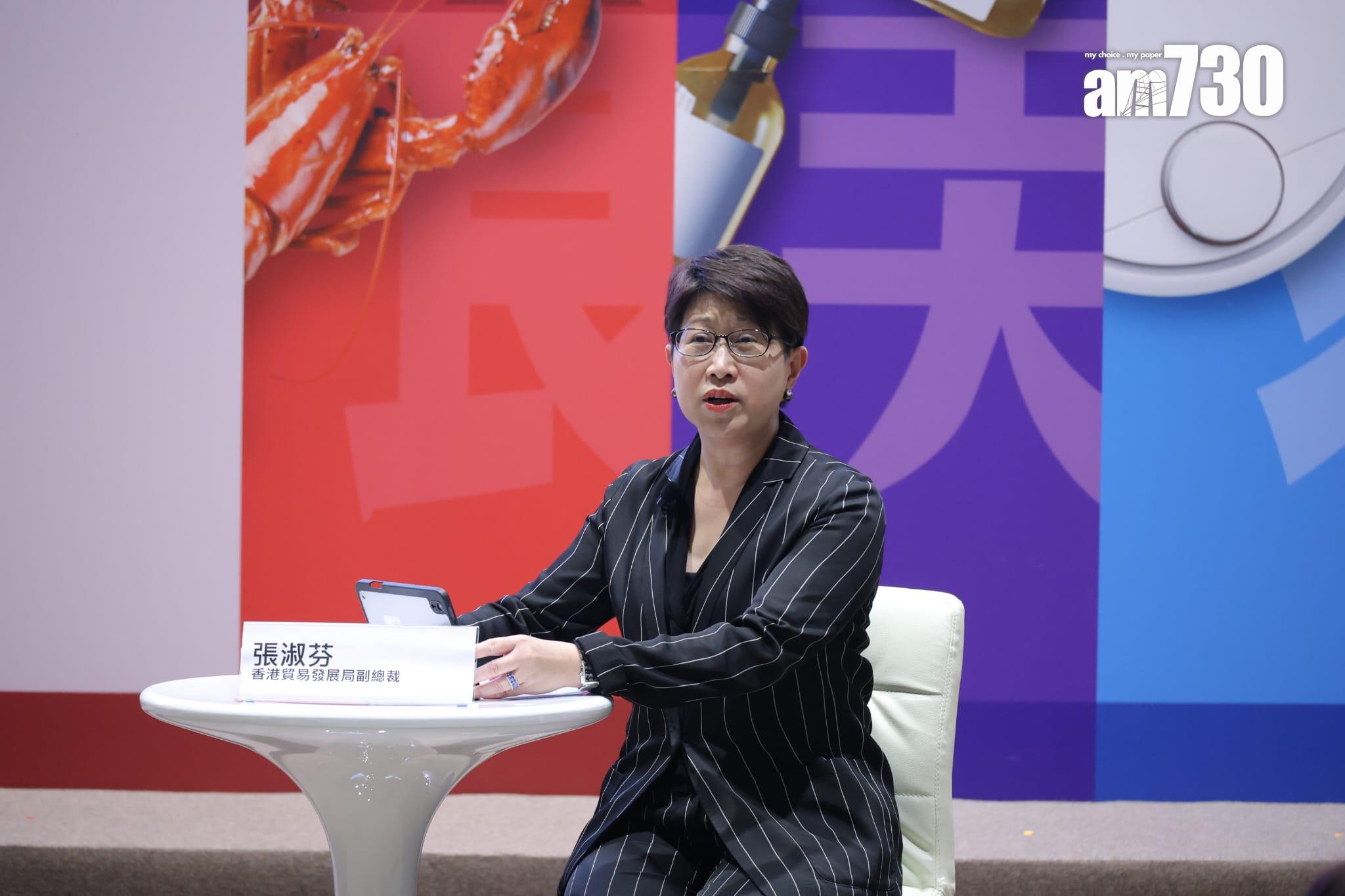香港貿發局副總裁張淑芬表示,會盡一切可能協助展商。(林俊源攝)