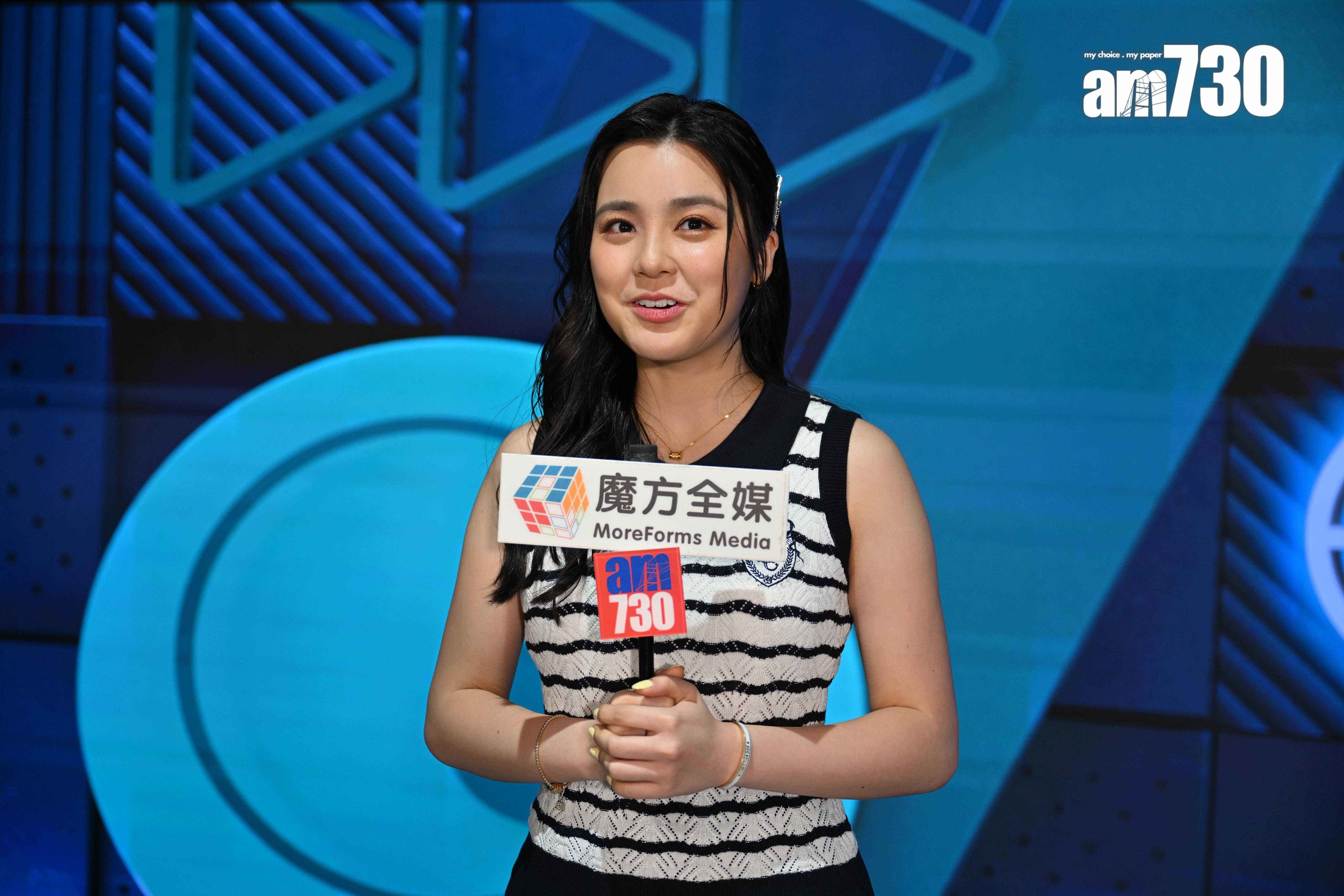 姚焯菲表示有跟李克勤囝囝聯絡過,但大家的出發日子不同。(娛樂組攝)