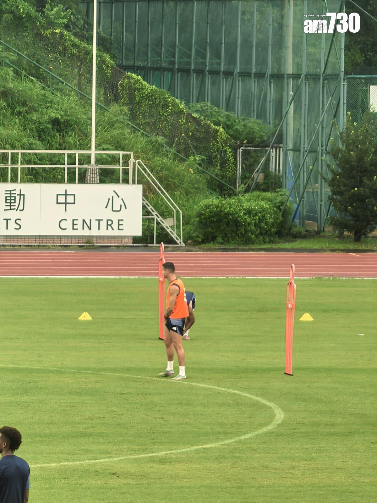 艾納斯公開訓練。(《am730》記者攝)