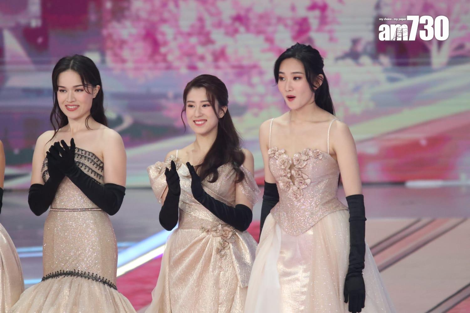 13號袁文靜(右)來港僅四個月,搞笑廣東話獲觀眾支持。 (鍾式明攝)