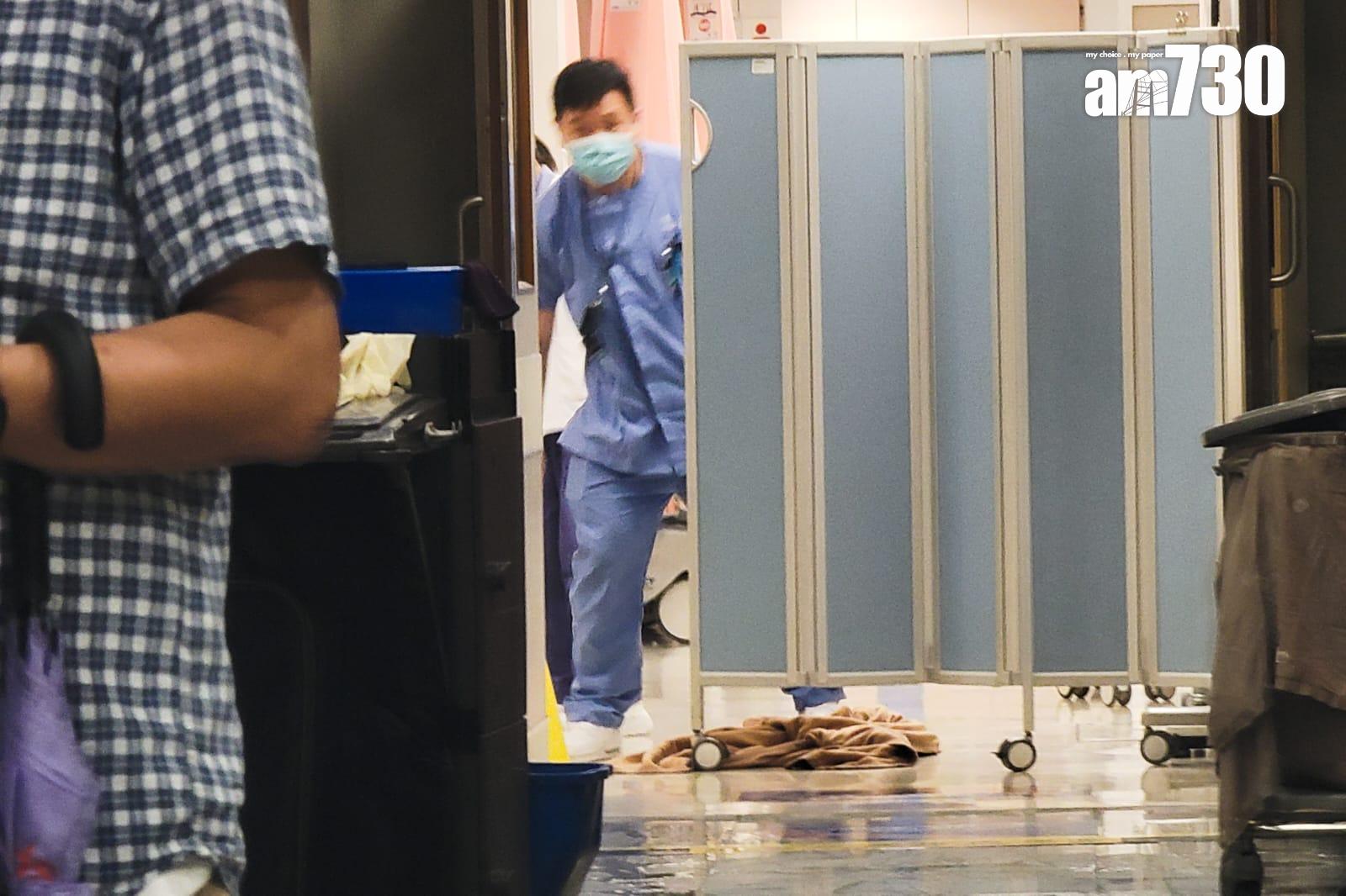 黑雨下瑪麗醫院嚴重水浸影響服務(吳康琦攝)