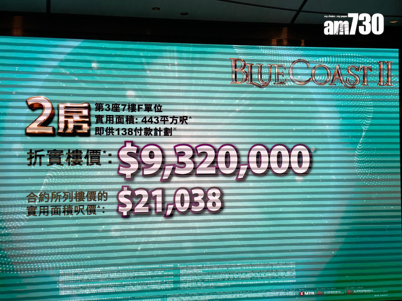 BLUE COAST II開價 推60伙加價2% 最平932萬|黃竹坑新盤